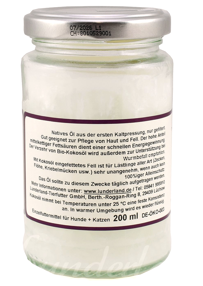 LUNDERLAND_47-003-200H_BIO_KOKOS-OEL_Hundefutter_BARF_Parasiten_200ml_www.bayerwald-jagdcenter.de_0.jpg